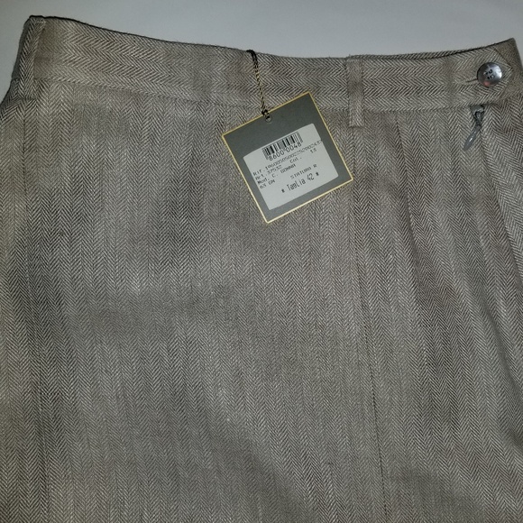 Isaia Light Grey Linen Pencil Skirt Size 42 - Picture 3 of 5